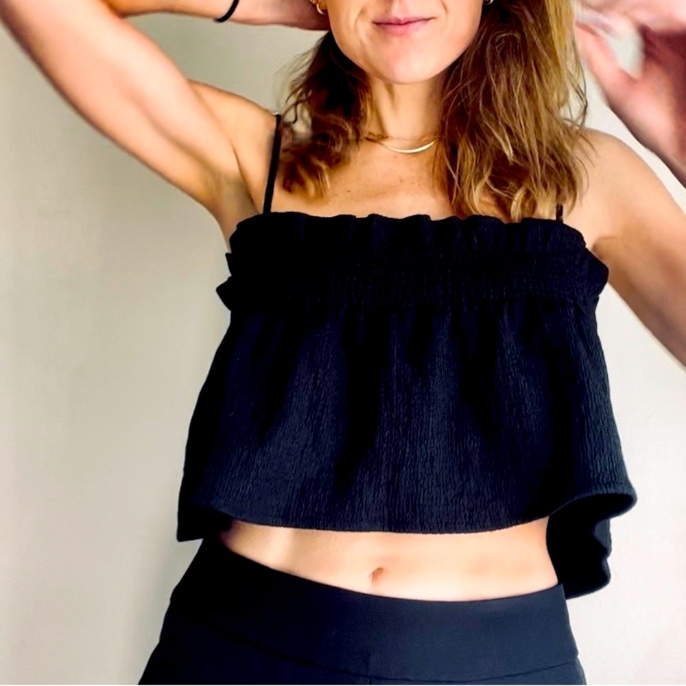 Mango Black Crop Top Size XS